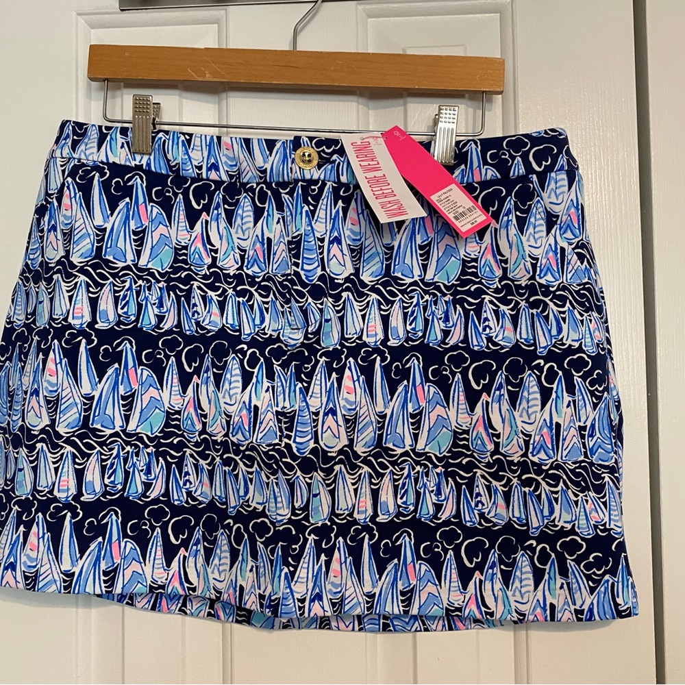 NWT Lilly Pulitzer Colette knit skort Low Tide Navy Sails and Stripes